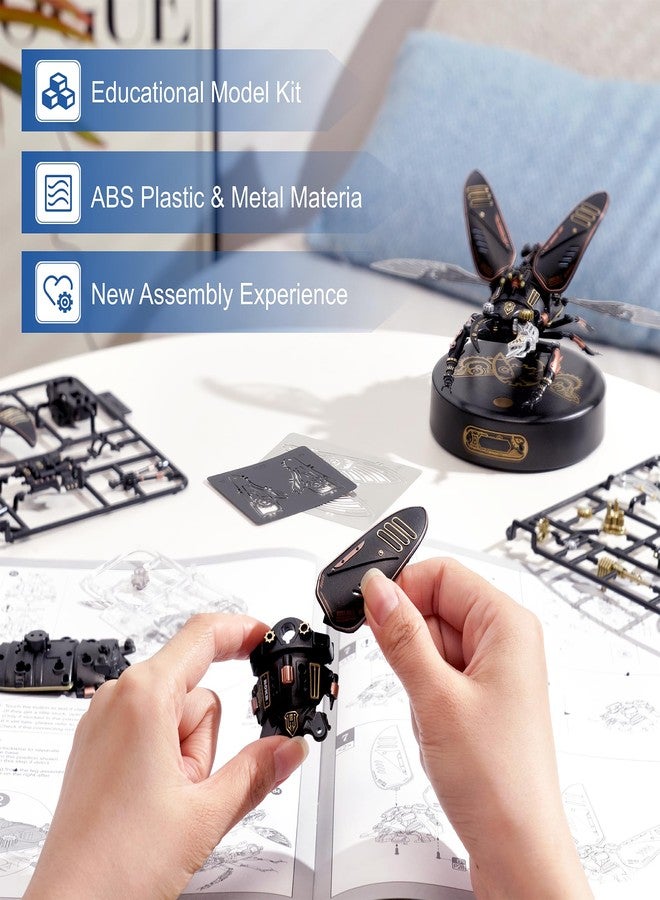WOWOOD 3D Metal Puzzles for Adults, DIY Model Kits to Build, 115 Pieces Mechanical Puzzle Stag Beetle, STEM Toy, for Adults（Stag Beetle） - Image 3